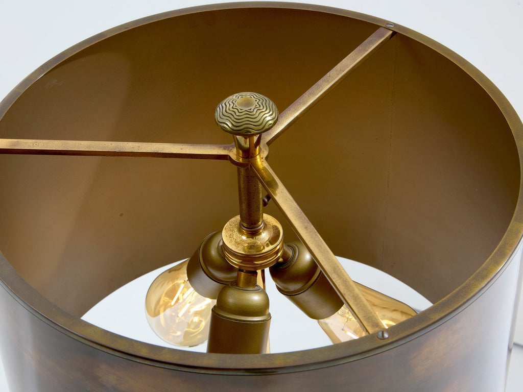 Maison Charles pair of patinated bronze and brass lamps agave 1970s