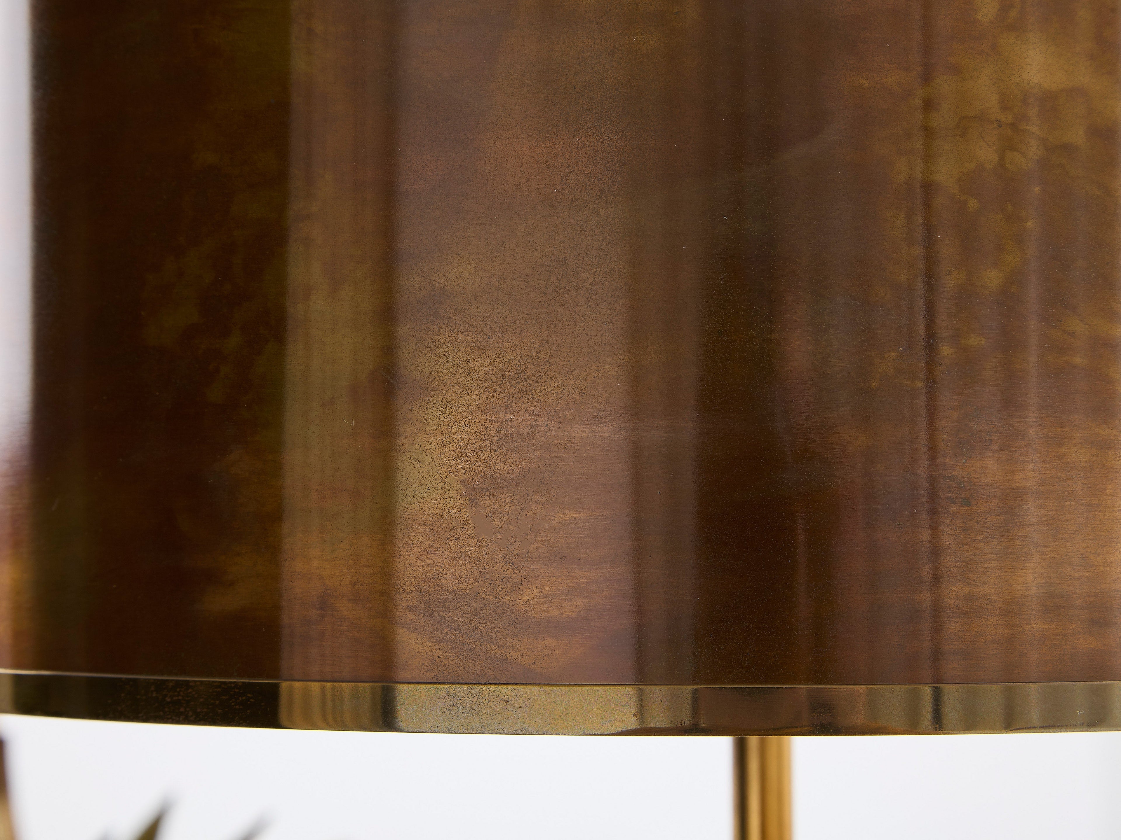 Maison Charles pair of patinated bronze and brass lamps agave 1970s