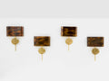 Maison Charles set of four patinated bronze and brass sconces 1970s