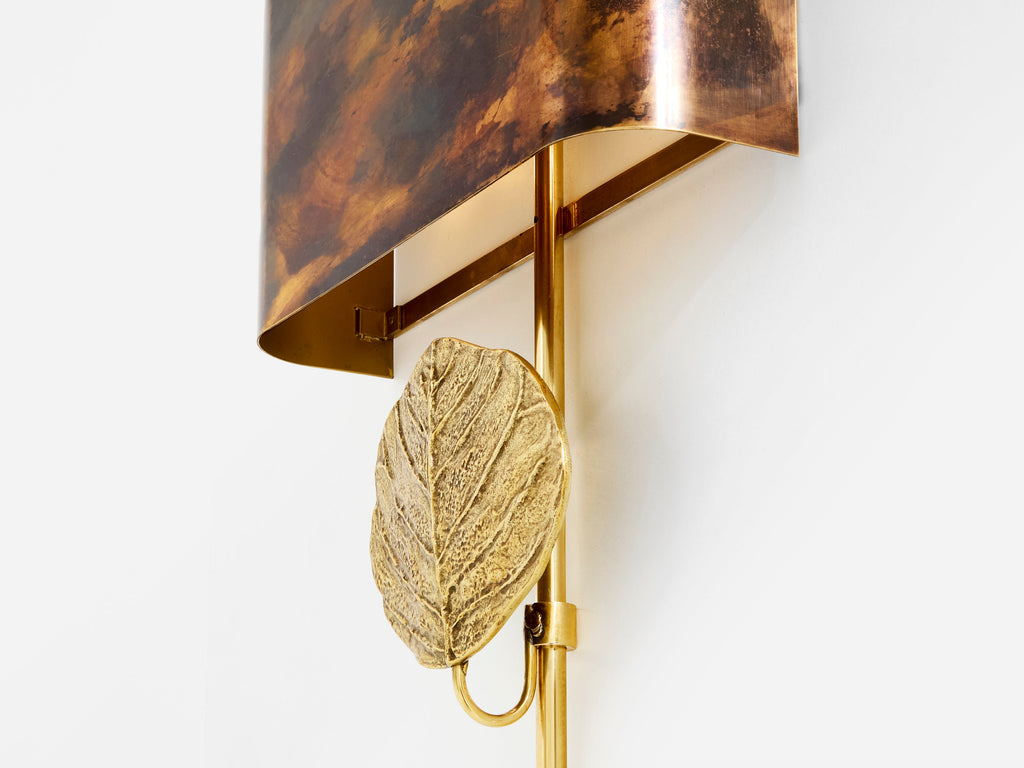 Maison Charles set of four patinated bronze and brass sconces 1970s