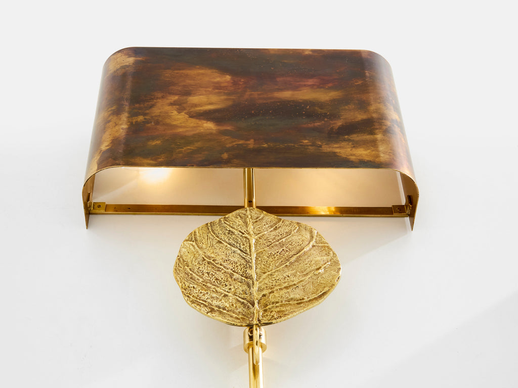 Maison Charles set of four patinated bronze and brass sconces 1970s