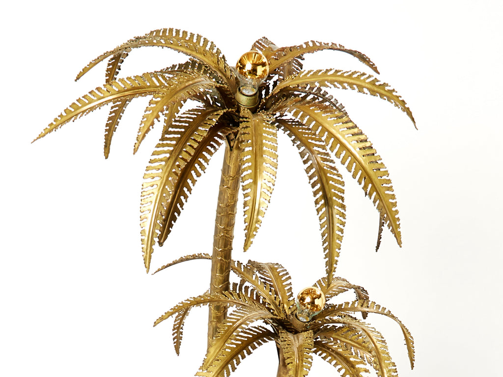 Maison Jansen French brass palm tree floor lamp 1970s