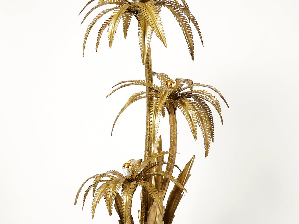 Maison Jansen French brass palm tree floor lamp 1970s
