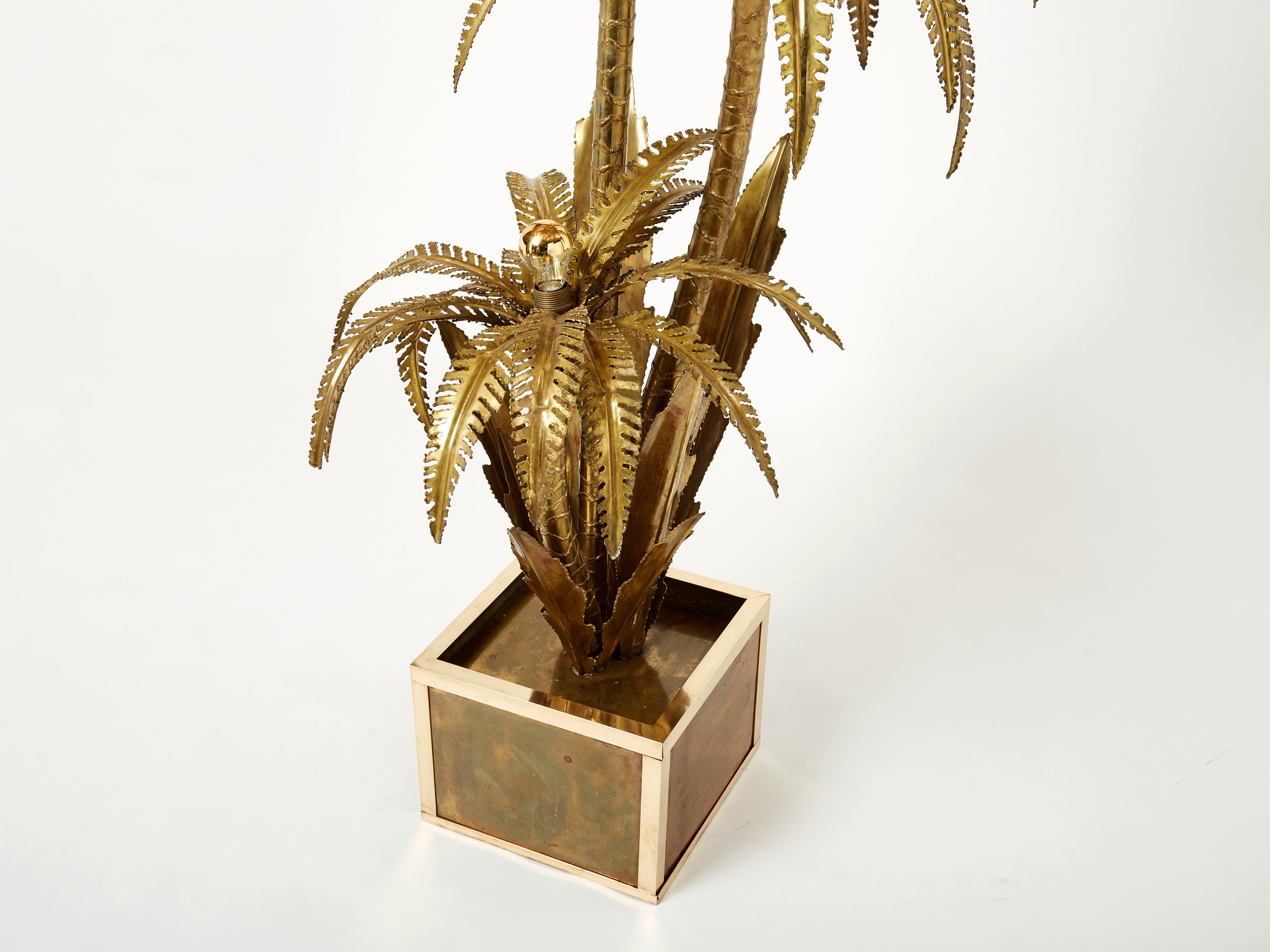 Maison Jansen French brass palm tree floor lamp 1970s