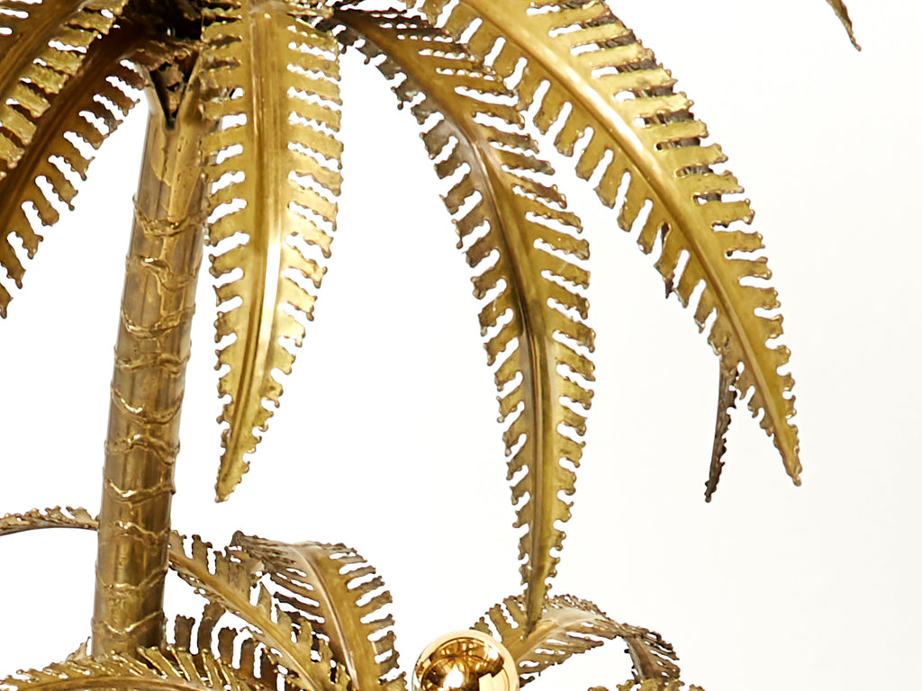 Maison Jansen French brass palm tree floor lamp 1970s