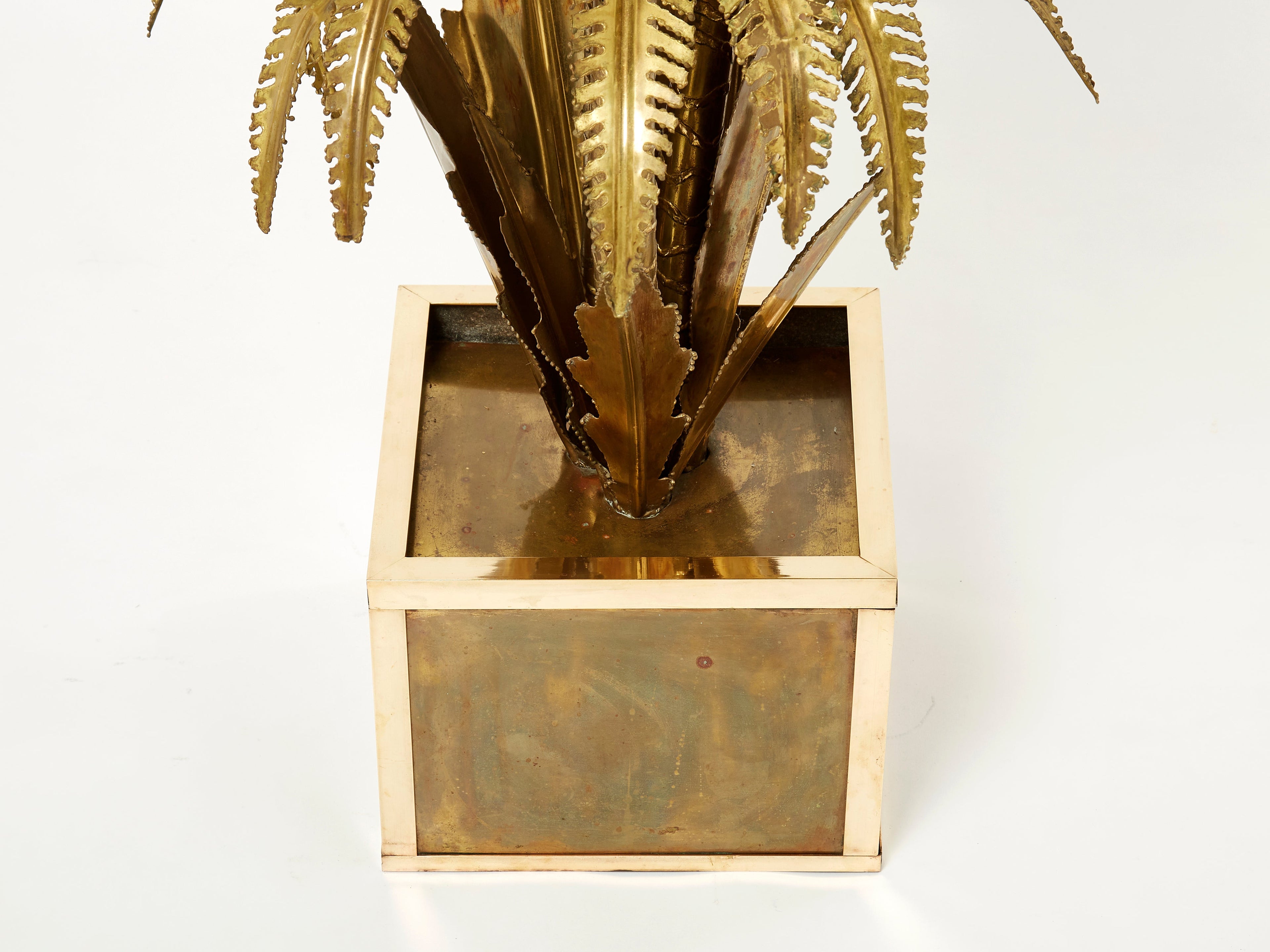 Maison Jansen French brass palm tree floor lamp 1970s