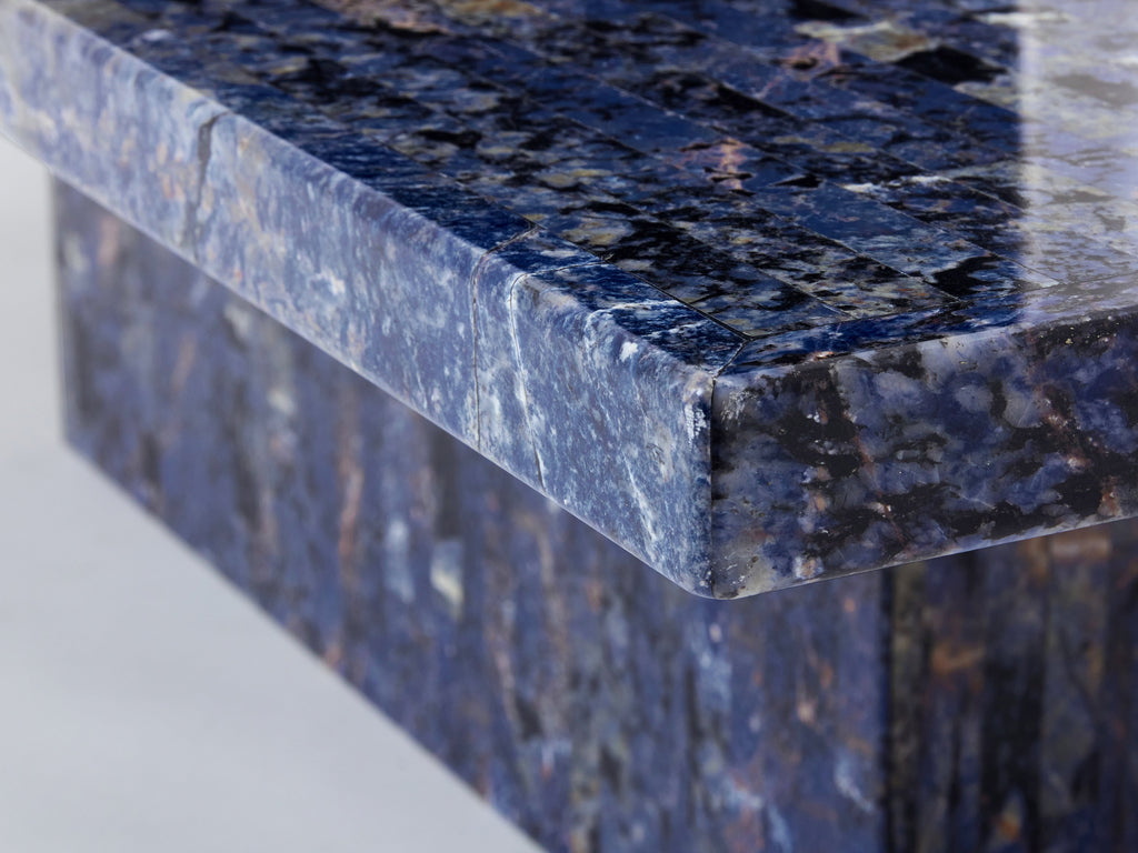 Maison Jansen Lapis Lazuli marquetry coffee table 1970