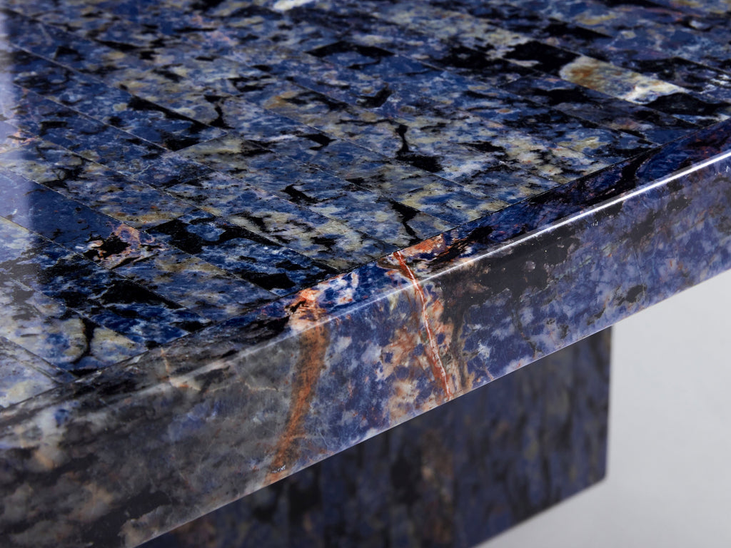 Maison Jansen Lapis Lazuli marquetry coffee table 1970