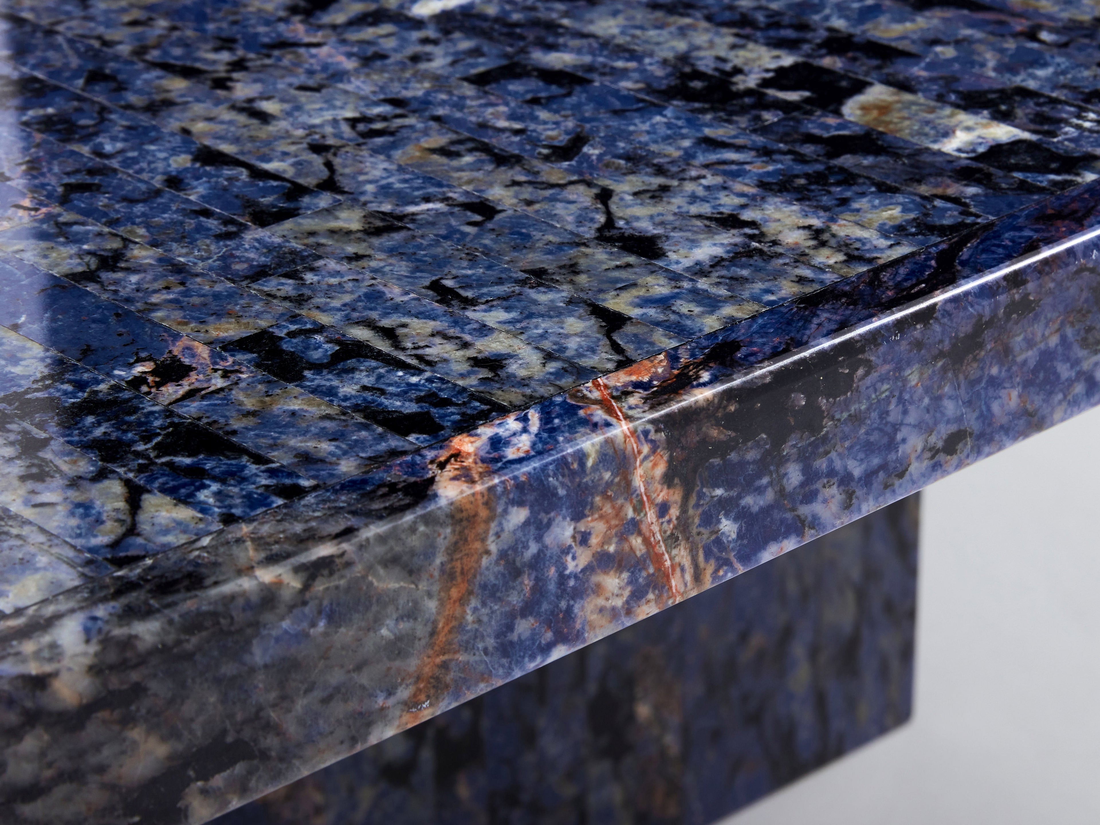 Maison Jansen Lapis Lazuli marquetry coffee table 1970