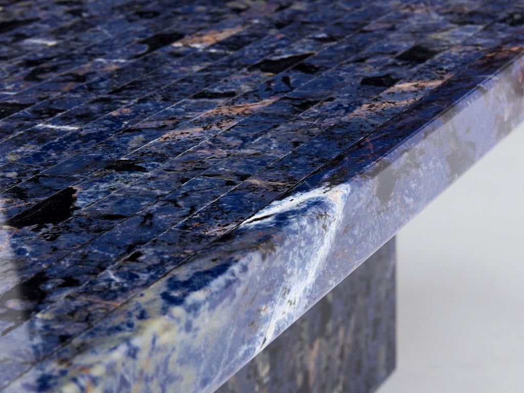Maison Jansen Lapis Lazuli marquetry coffee table 1970