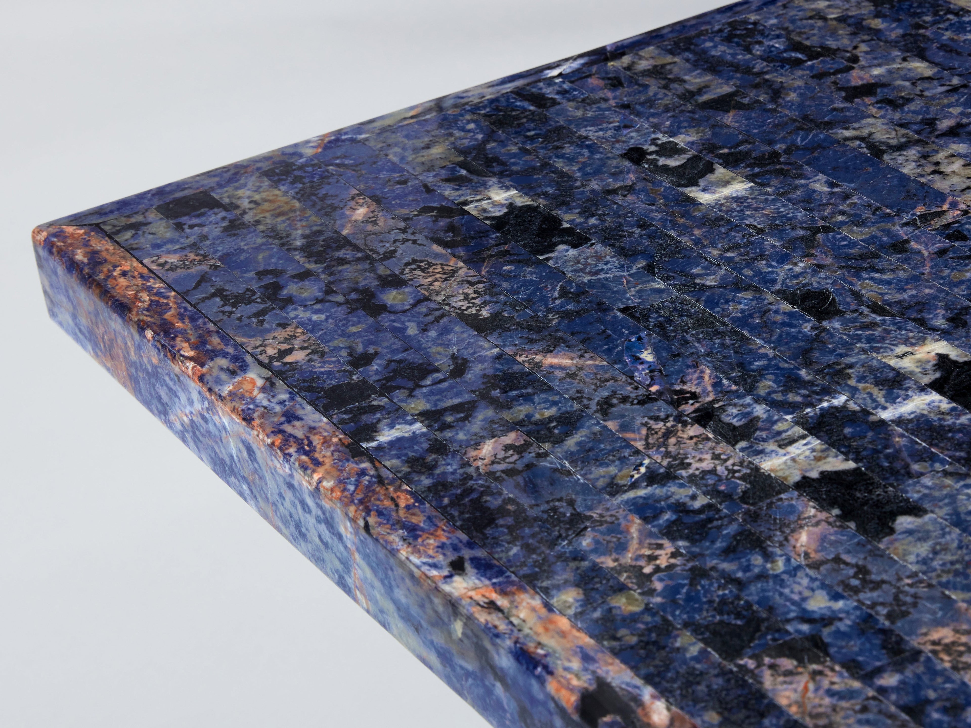 Maison Jansen Lapis Lazuli marquetry coffee table 1970