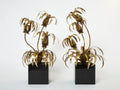Pair of brass Maison Jansen Pineapple tree floor lamps 1970s