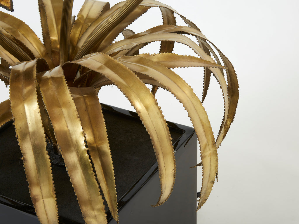 Pair of brass Maison Jansen Pineapple tree floor lamps 1970s
