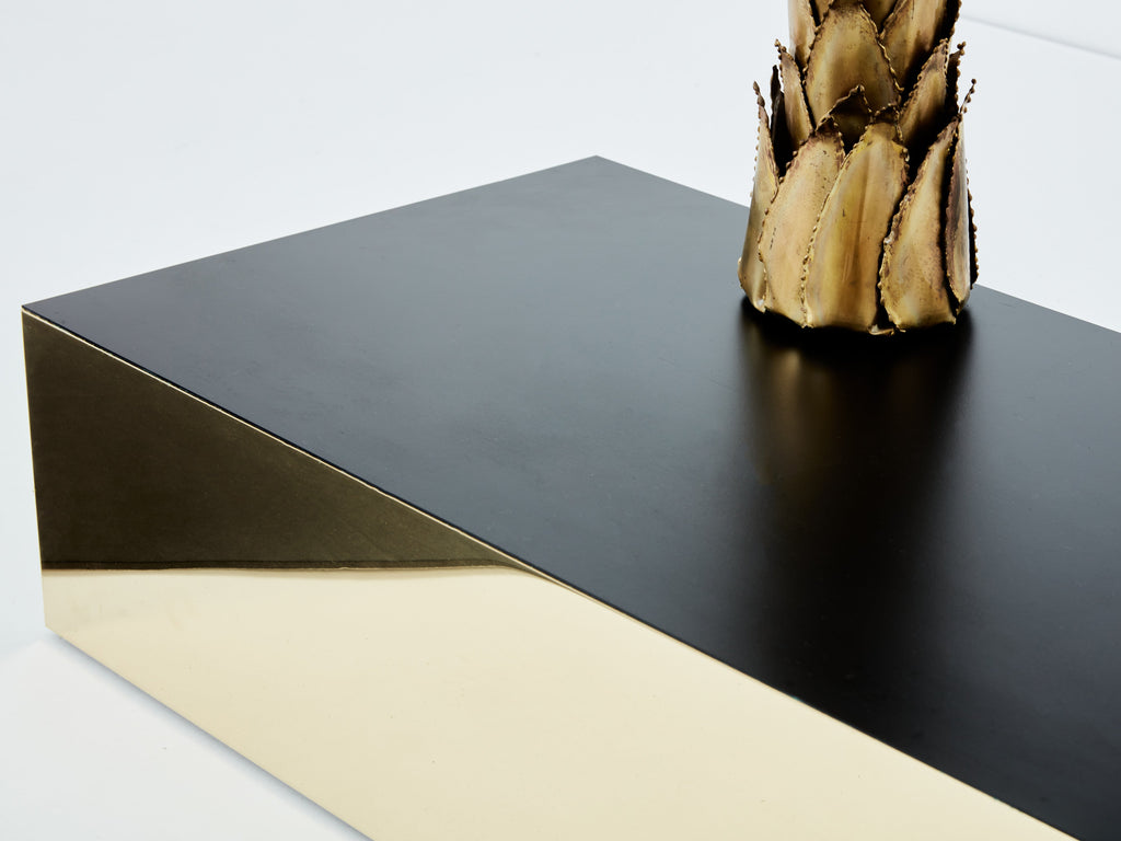 Maison Jansen brass palm tree console table 1970s