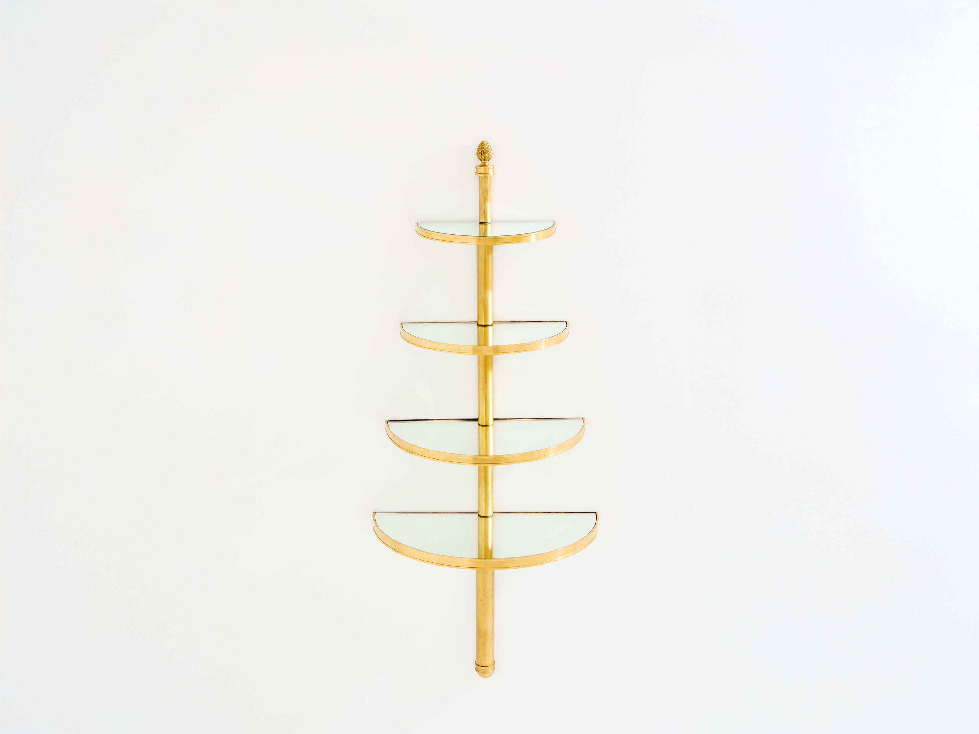 Maison Jansen demi-lune bronze and mirror shelving unit 1932