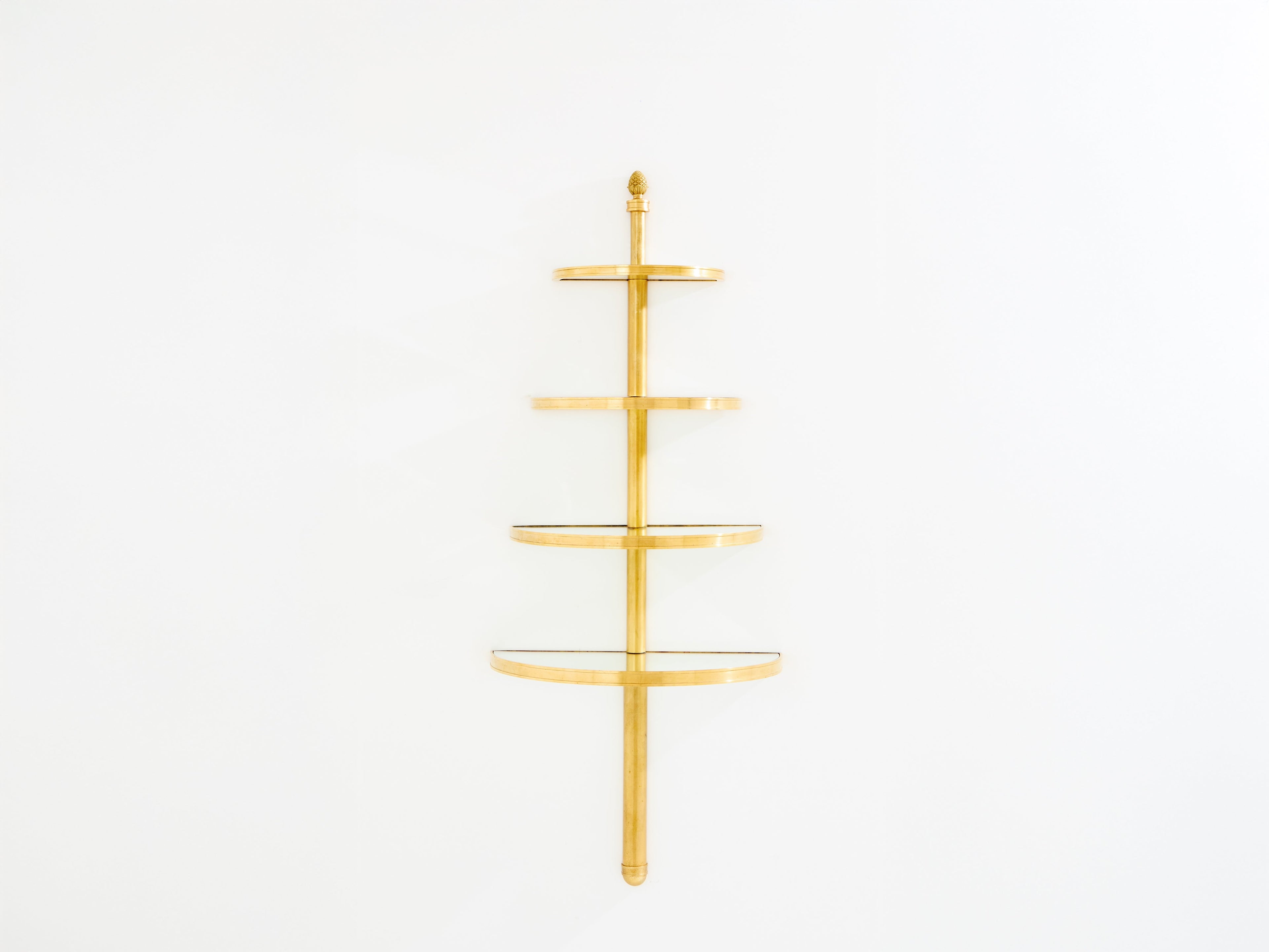 Maison Jansen demi-lune bronze and mirror shelving unit 1932