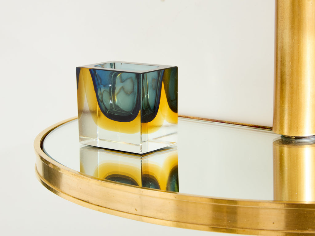 Maison Jansen demi-lune bronze and mirror shelving unit 1932