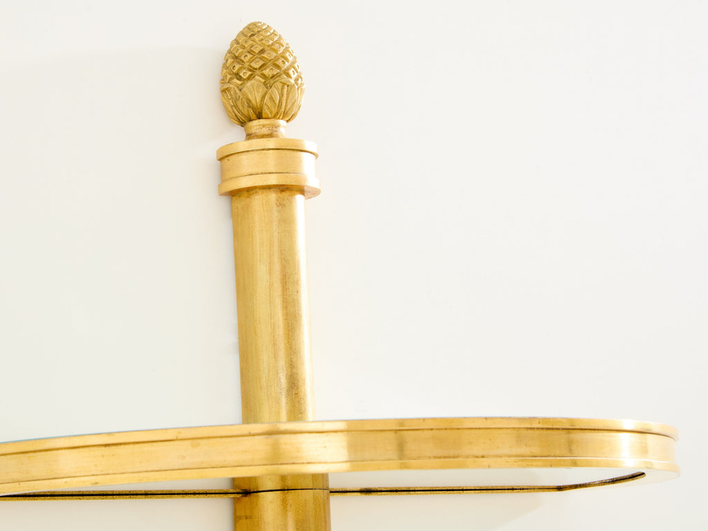 Maison Jansen demi-lune bronze and mirror shelving unit 1932