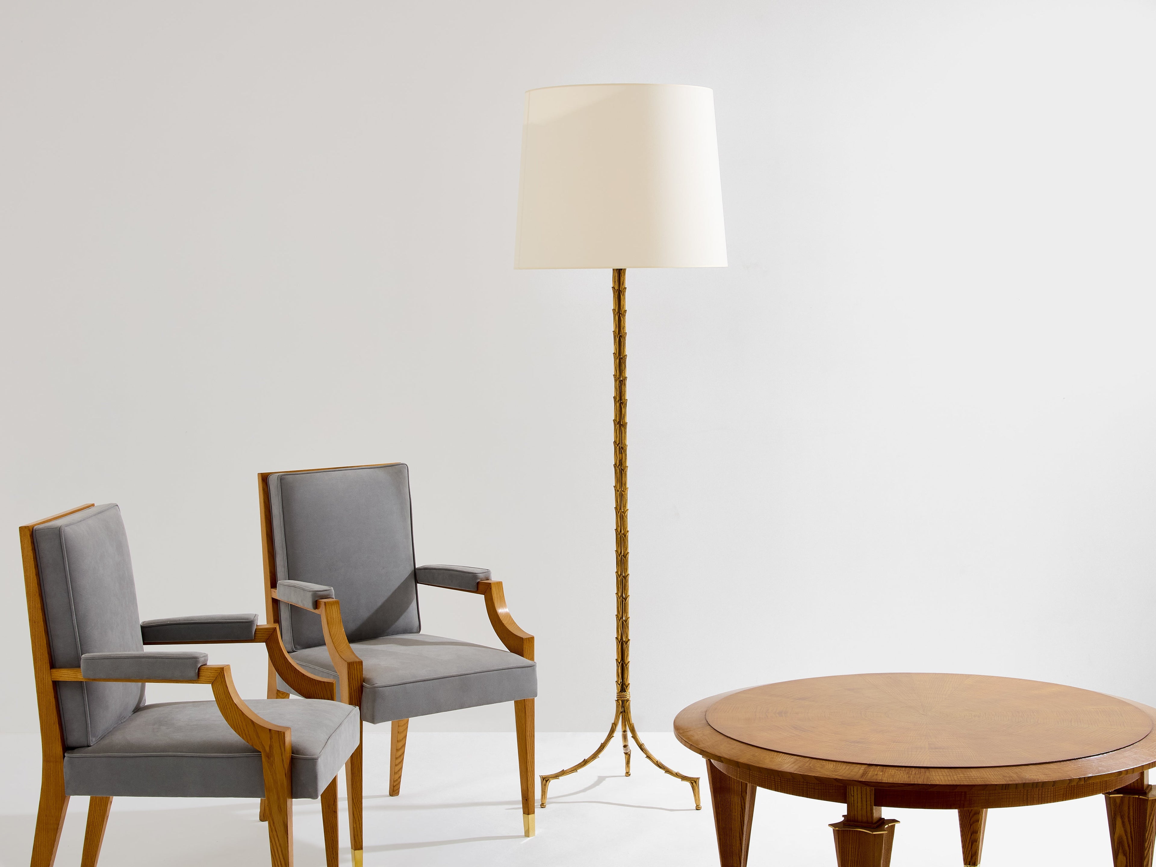 Maison Jansen foliage gilt bronze floor lamp 1950s