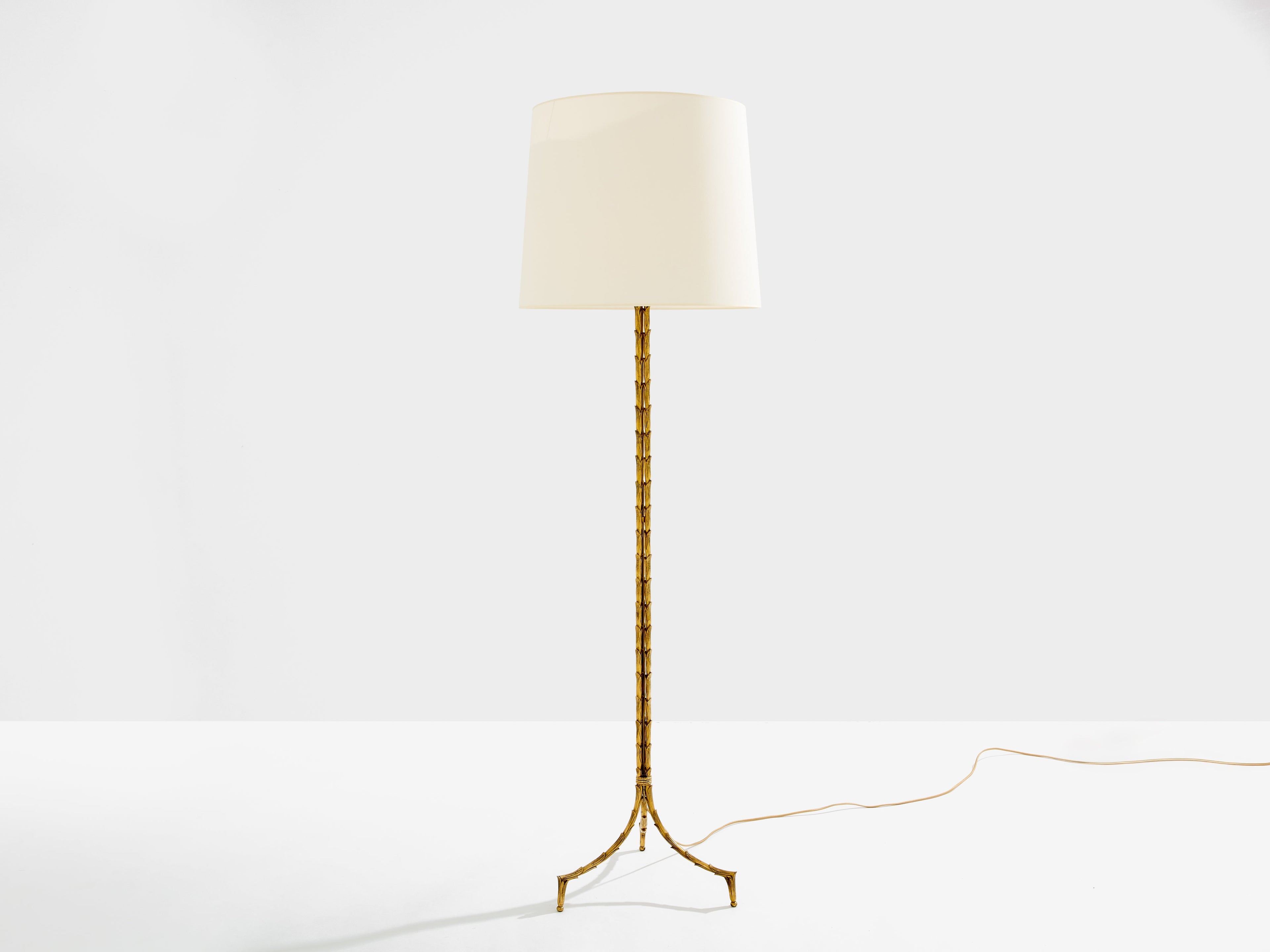 Maison Jansen foliage gilt bronze floor lamp 1950s