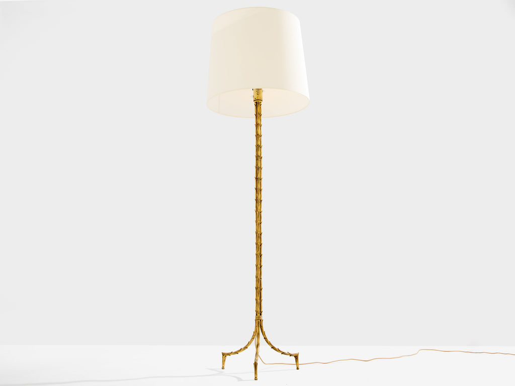 Maison Jansen foliage gilt bronze floor lamp 1950s