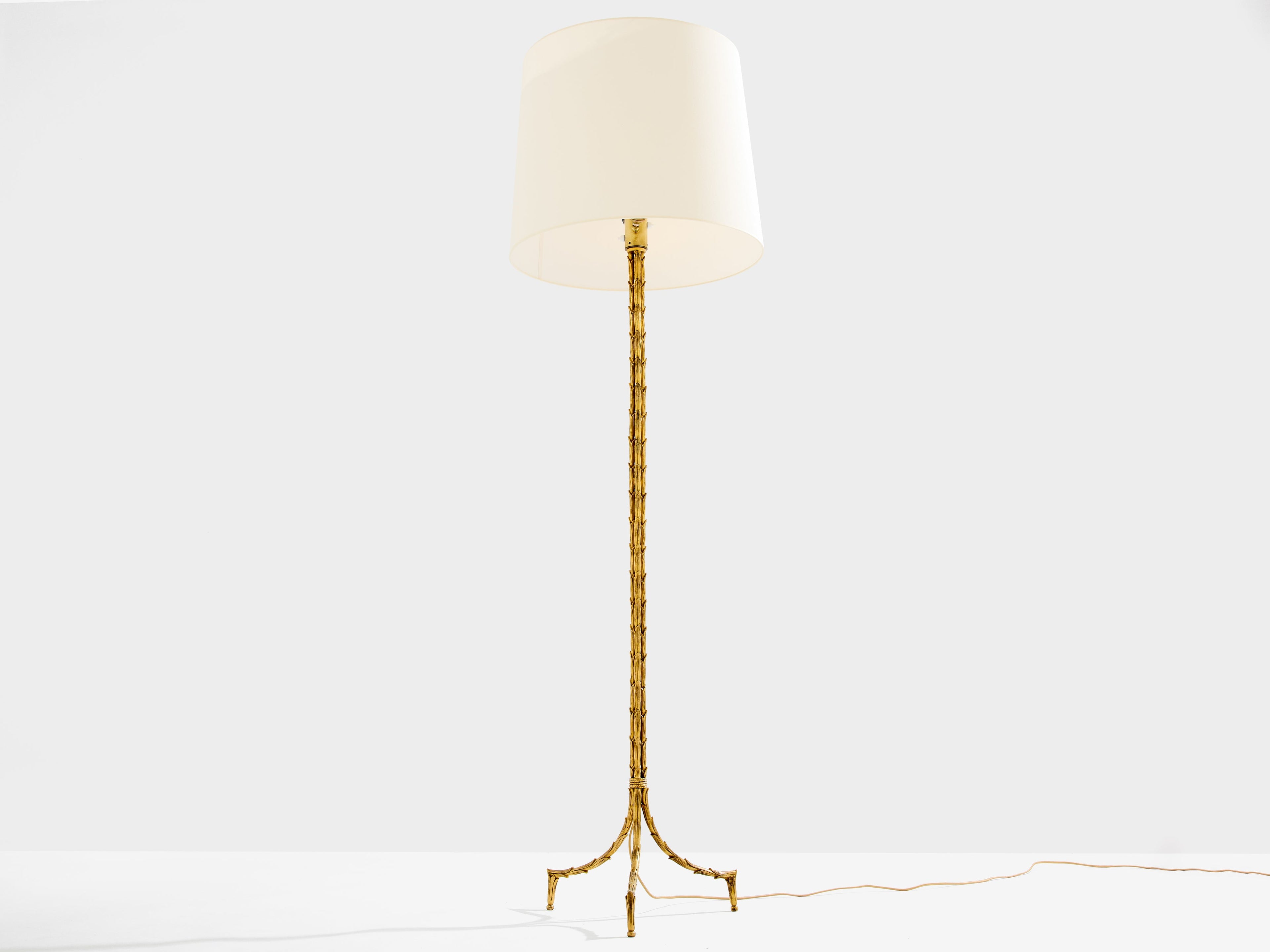 Maison Jansen foliage gilt bronze floor lamp 1950s