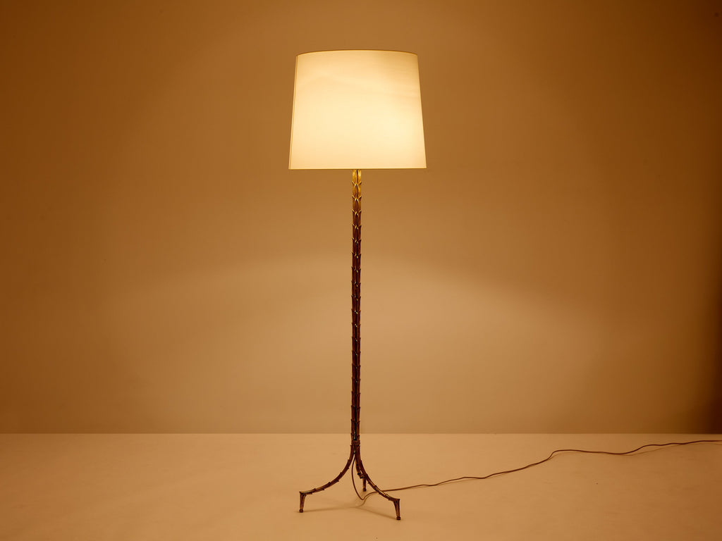 Maison Jansen foliage gilt bronze floor lamp 1950s
