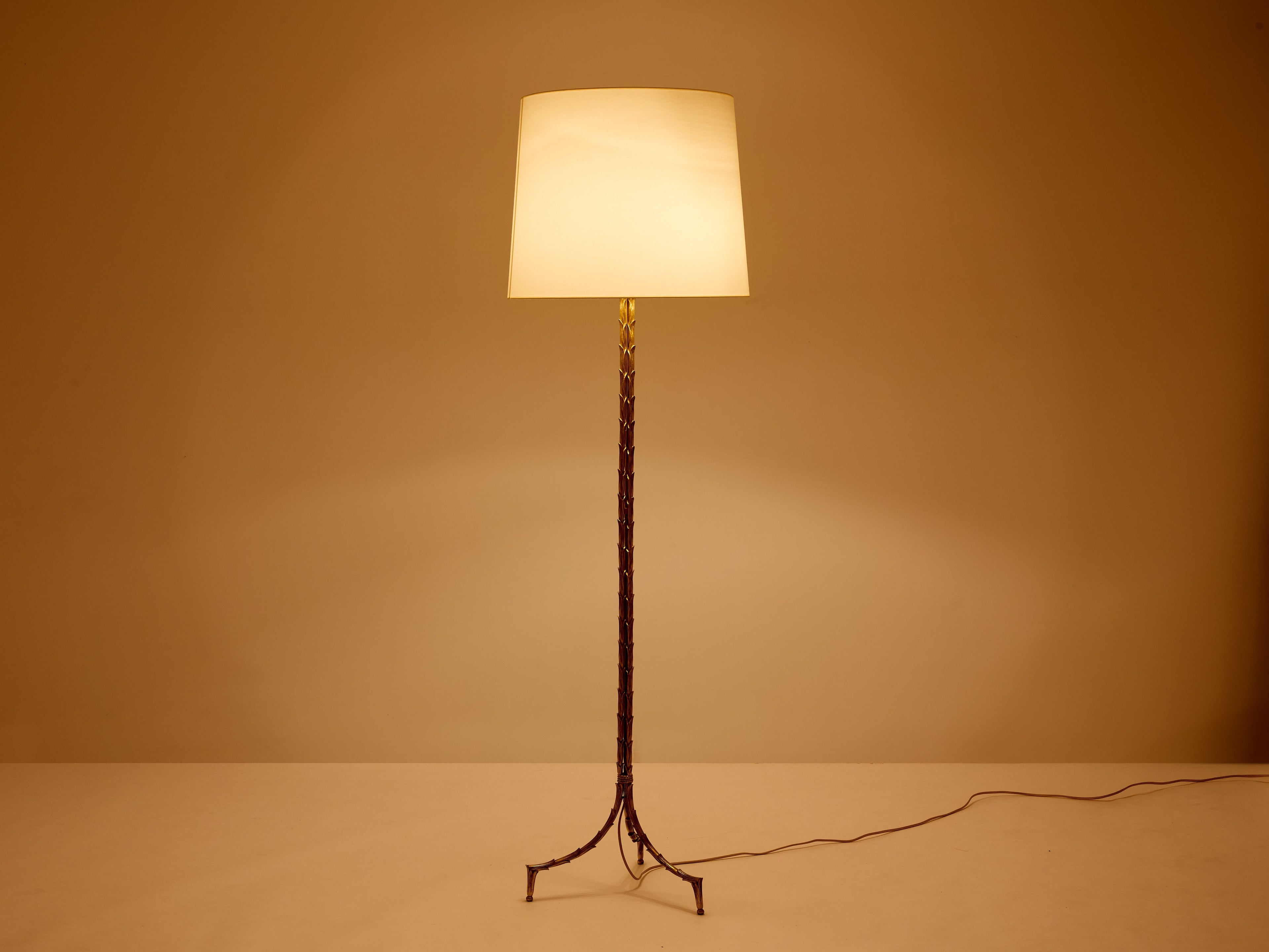 Maison Jansen foliage gilt bronze floor lamp 1950s