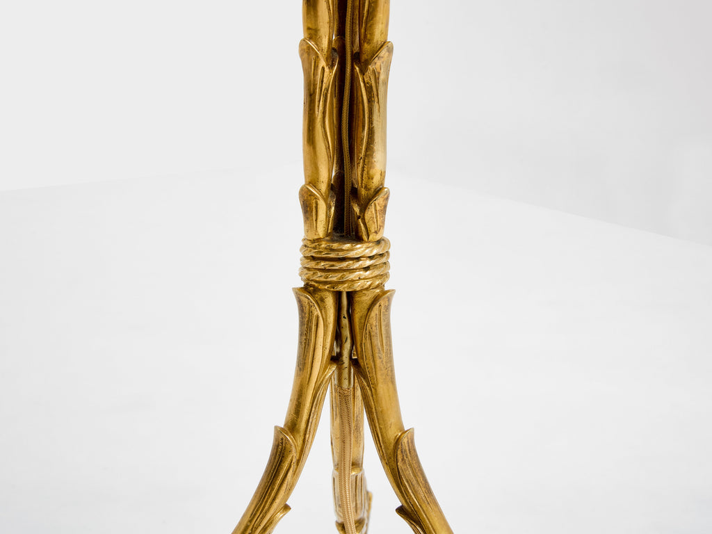 Maison Jansen foliage gilt bronze floor lamp 1950s