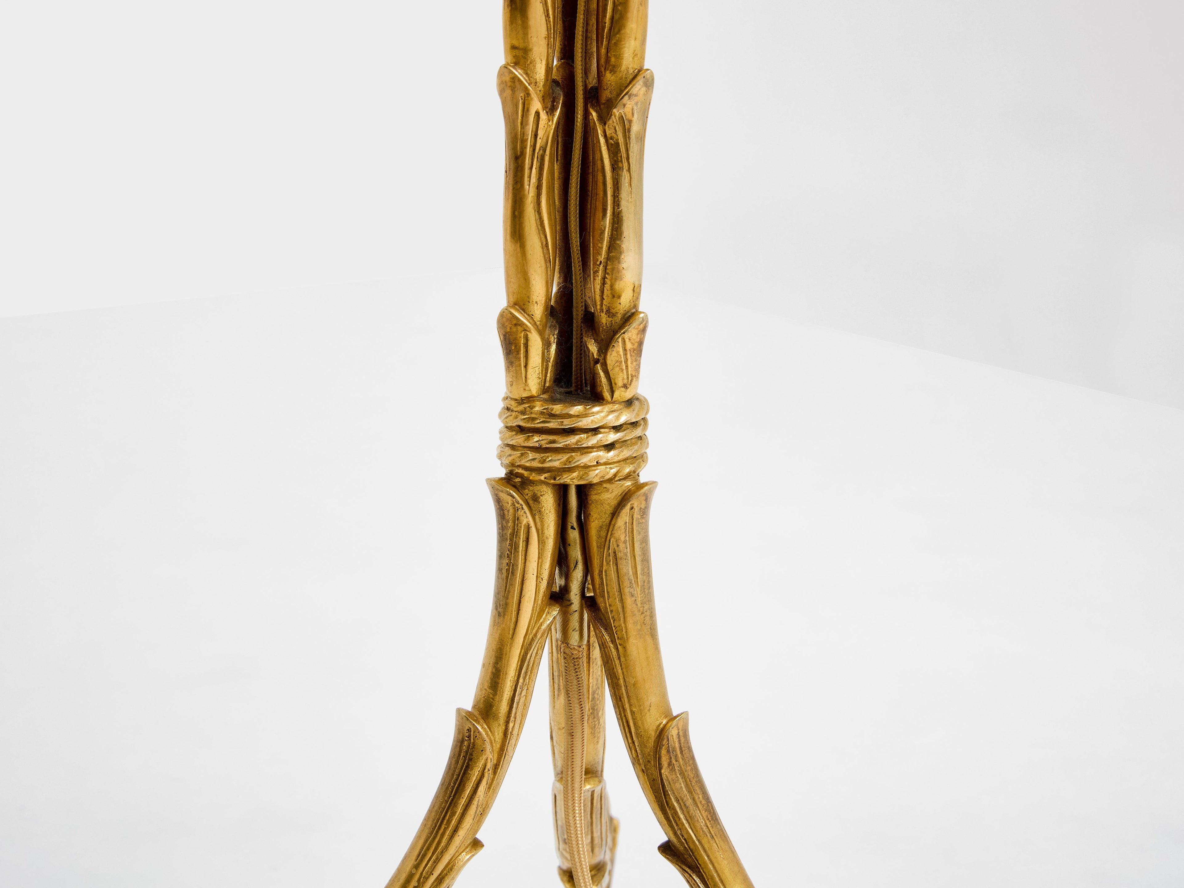 Maison Jansen foliage gilt bronze floor lamp 1950s