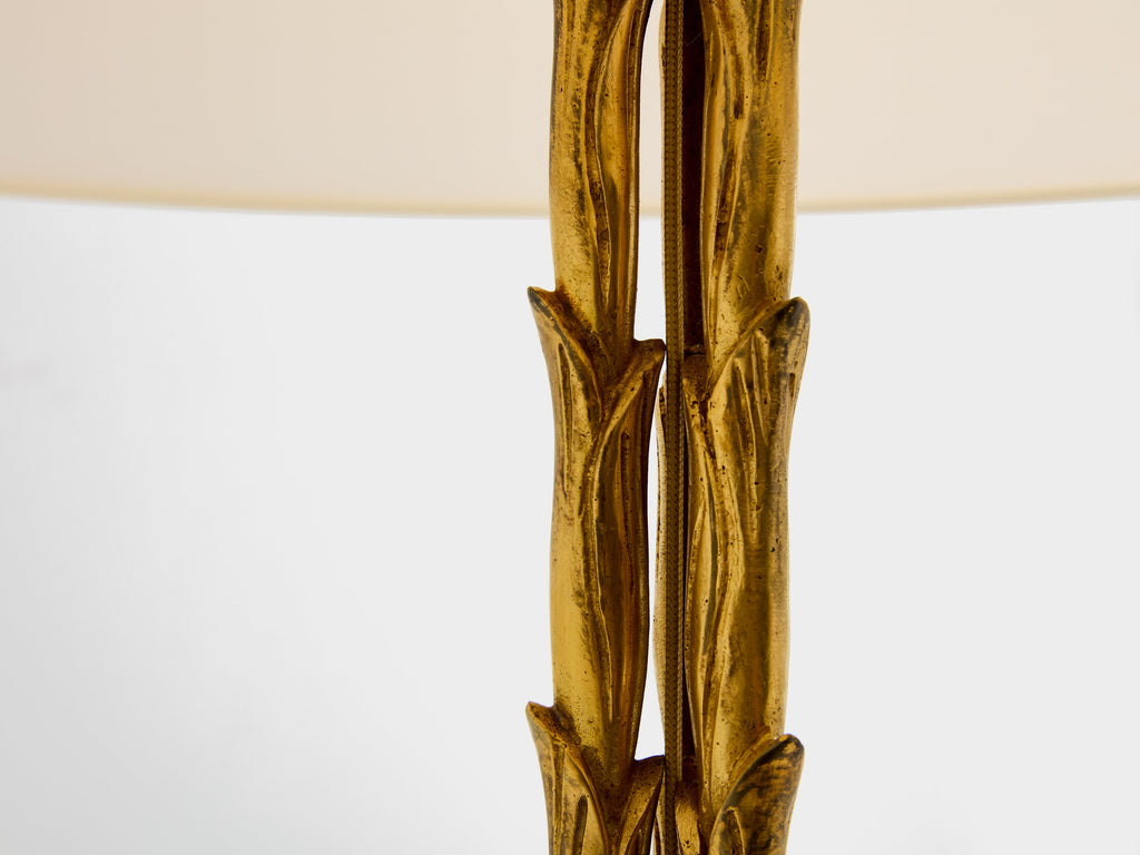 Maison Jansen foliage gilt bronze floor lamp 1950s