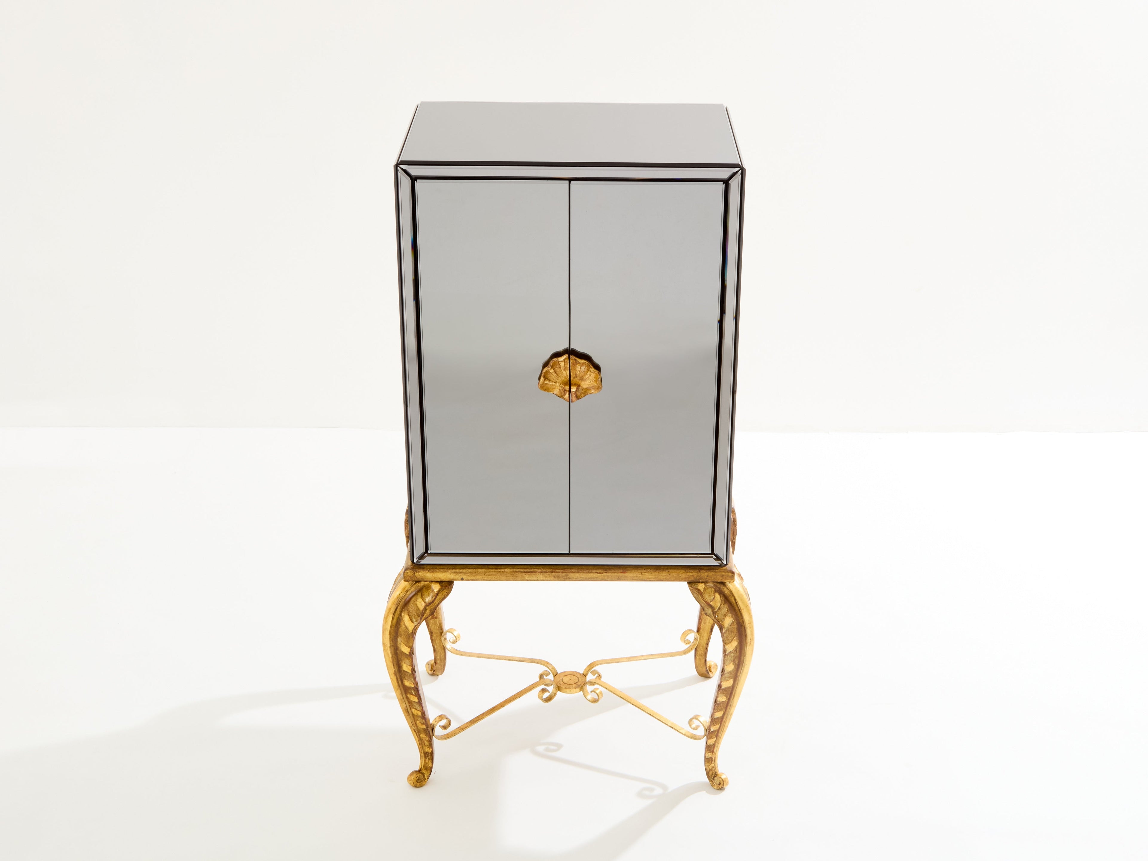 Maison Jansen gilt wood and mirrored bar cabinet 1940