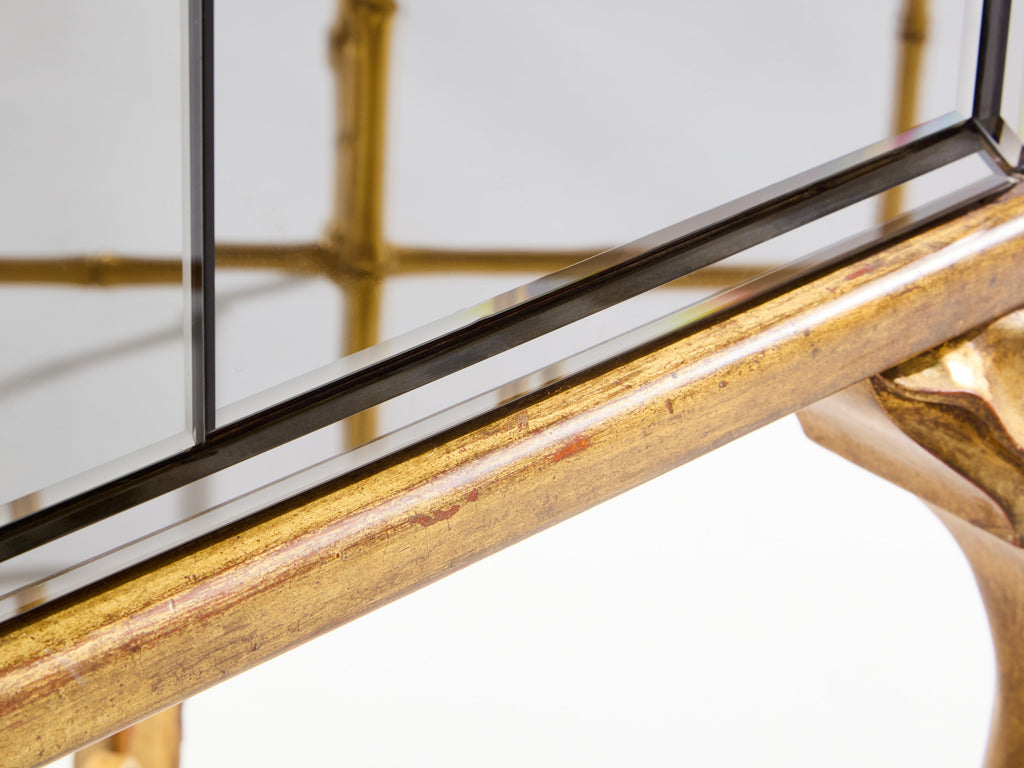 Maison Jansen gilt wood and mirrored bar cabinet 1940
