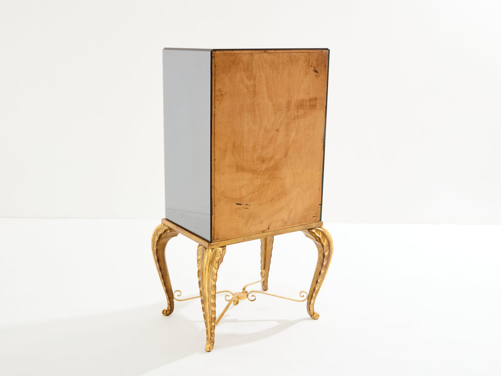 Maison Jansen gilt wood and mirrored bar cabinet 1940