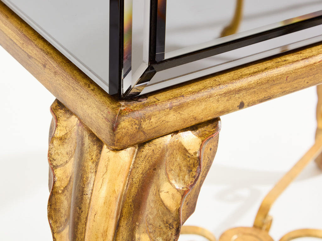 Maison Jansen gilt wood and mirrored bar cabinet 1940