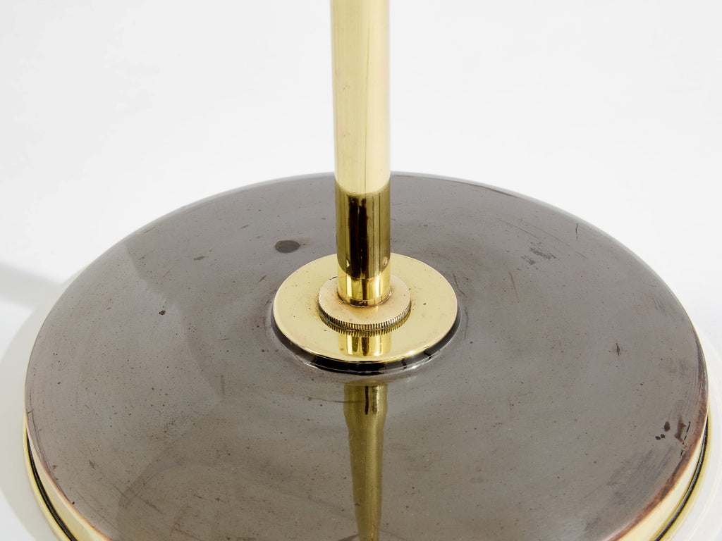 Maison Lunel diabolo brass gunmetal floor lamp 1950s