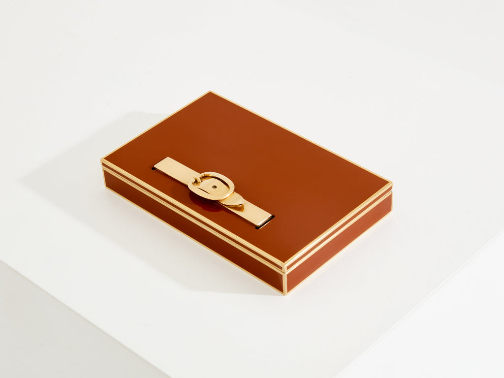 Maria Pergay for Hermès Paris red lacquer brass jewellery box 1970