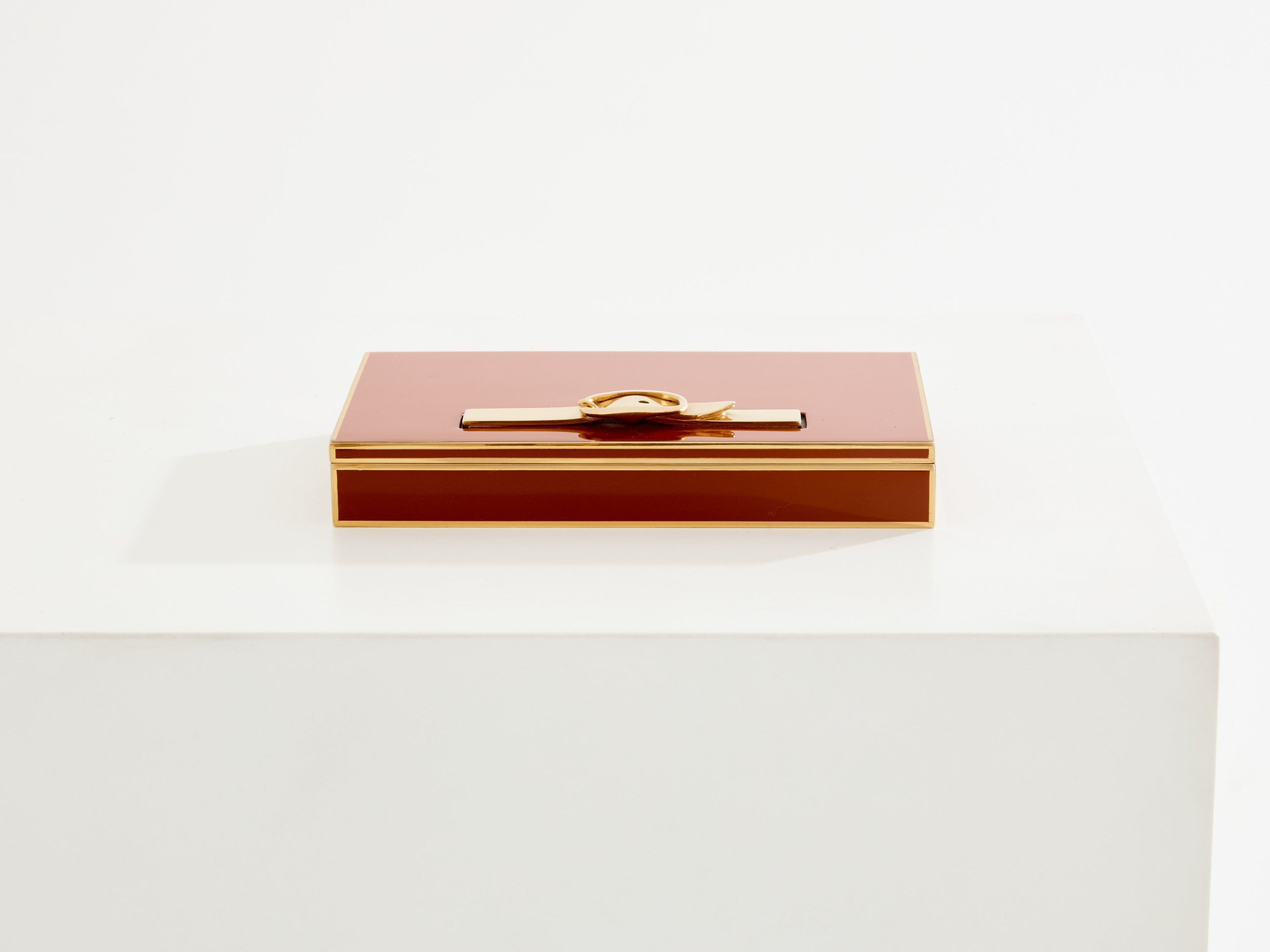 Maria Pergay for Hermès Paris red lacquer brass jewellery box 1970