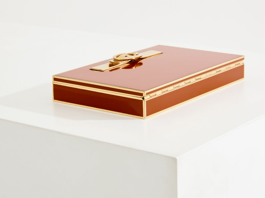 Maria Pergay for Hermès Paris red lacquer brass jewellery box 1970