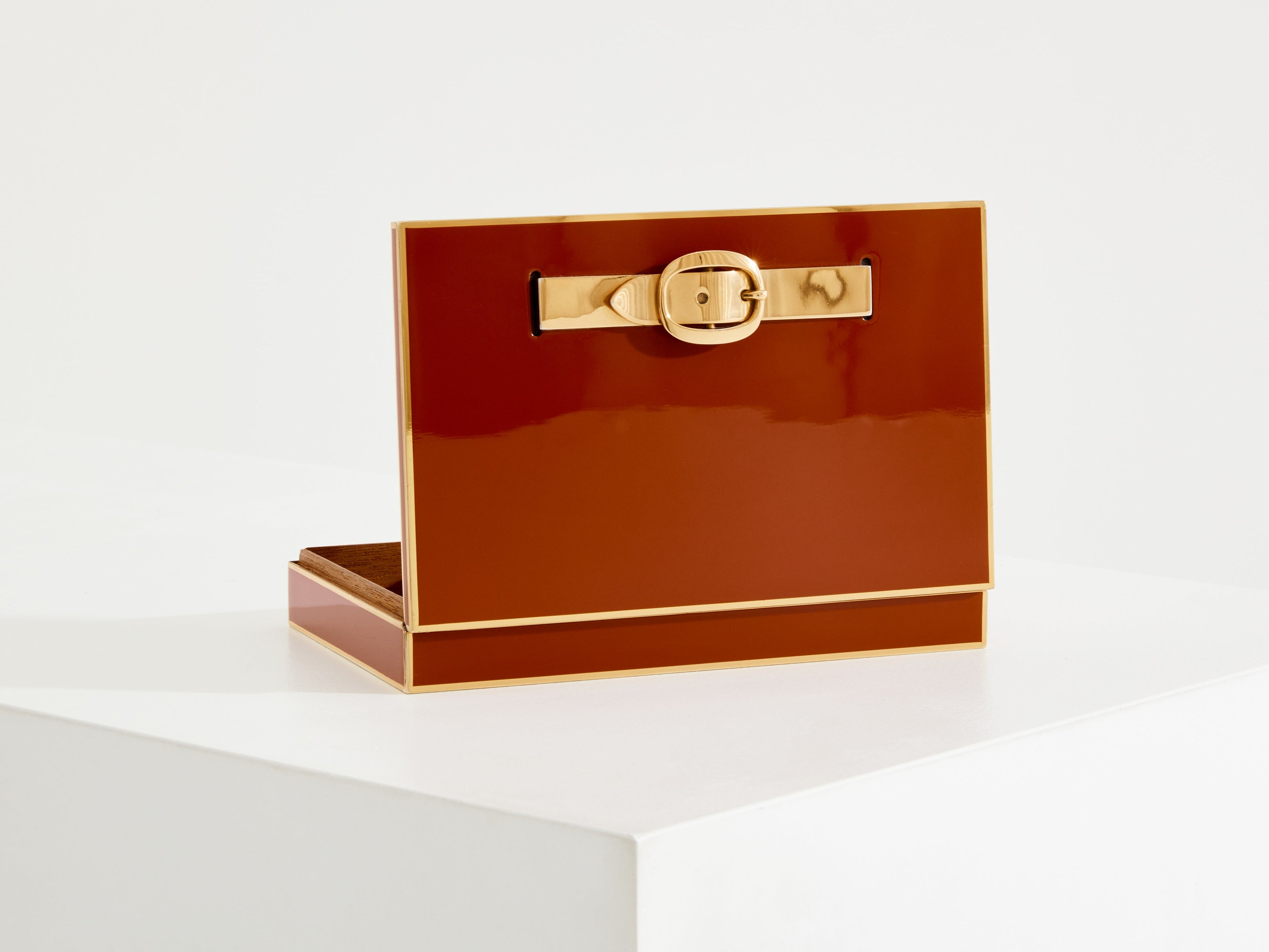 Maria Pergay for Hermès Paris red lacquer brass jewellery box 1970