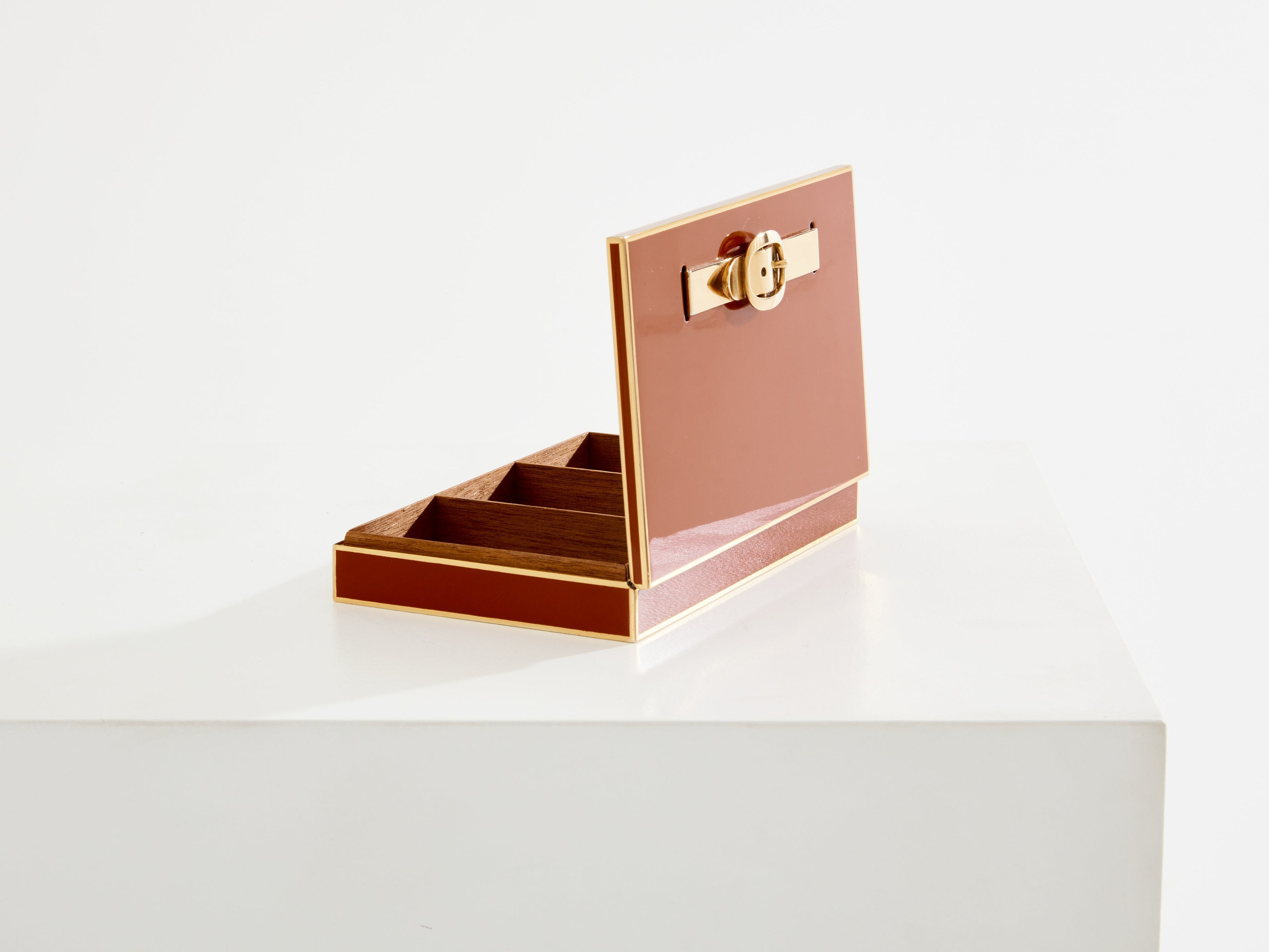 Maria Pergay for Hermès Paris red lacquer brass jewellery box 1970