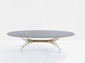 Maria Pergay polished steel and brass dining table Gerbe 1970