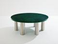 Marie-Claude De Fouquières round fractal resin coffee table 1970