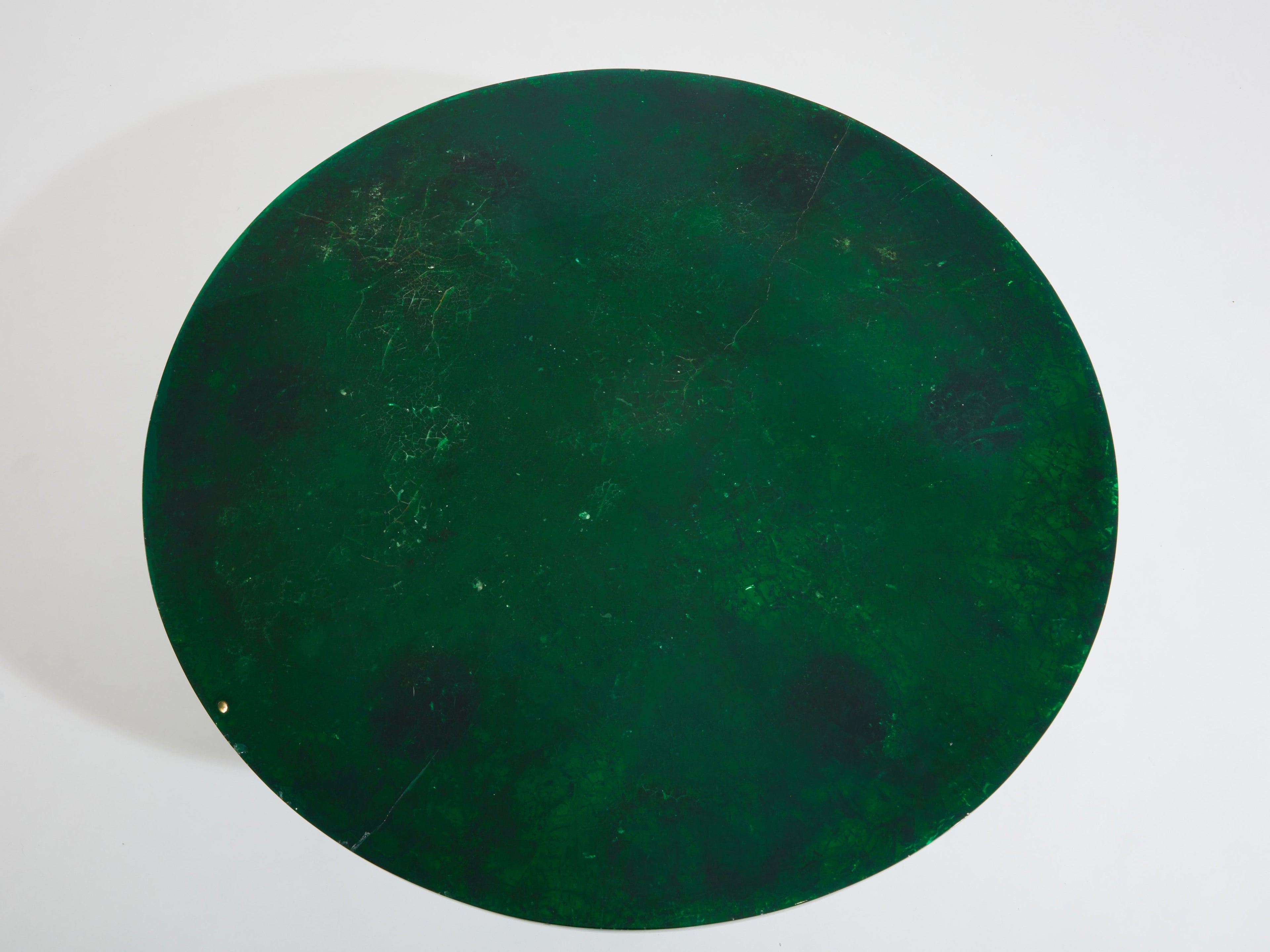 Marie-Claude De Fouquières round fractal resin coffee table 1970