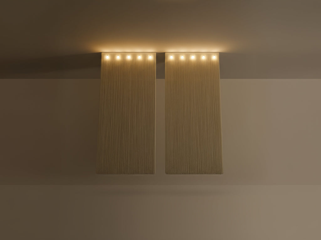 Pair of Mariyo Yagi Garbo chandeliers metal and nylon 1970s