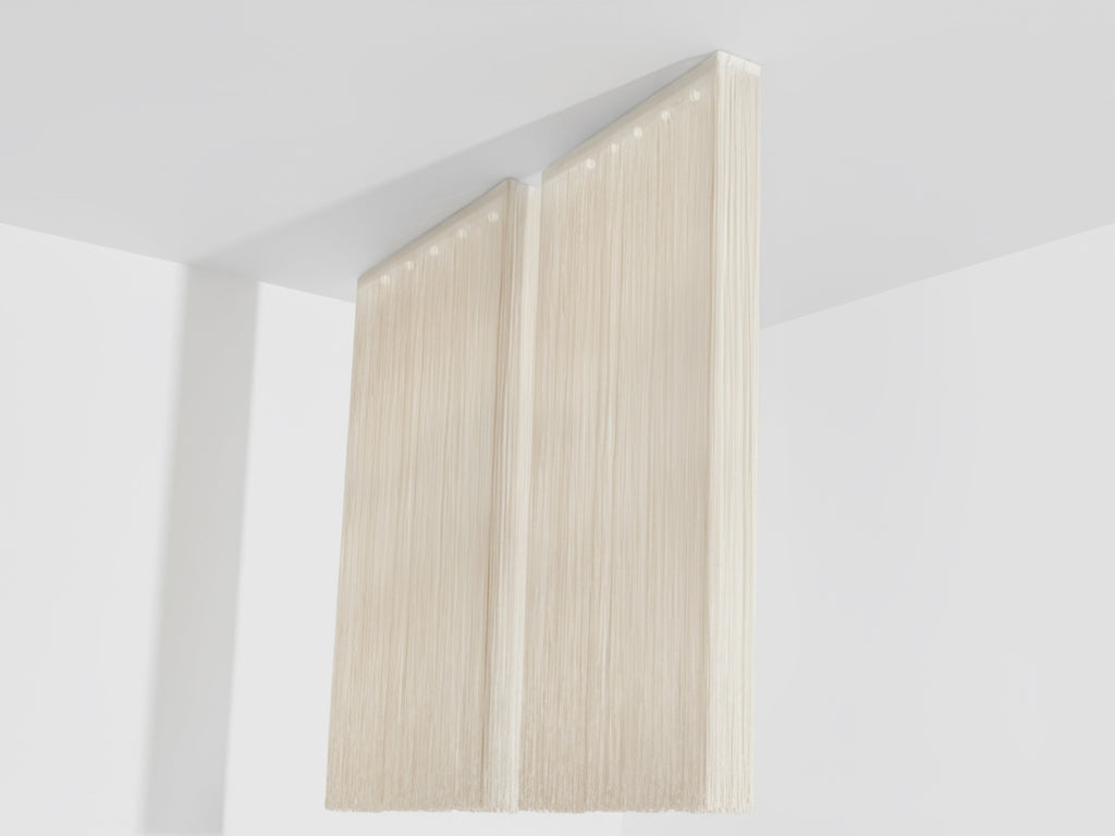Pair of Mariyo Yagi Garbo chandeliers metal and nylon 1970s