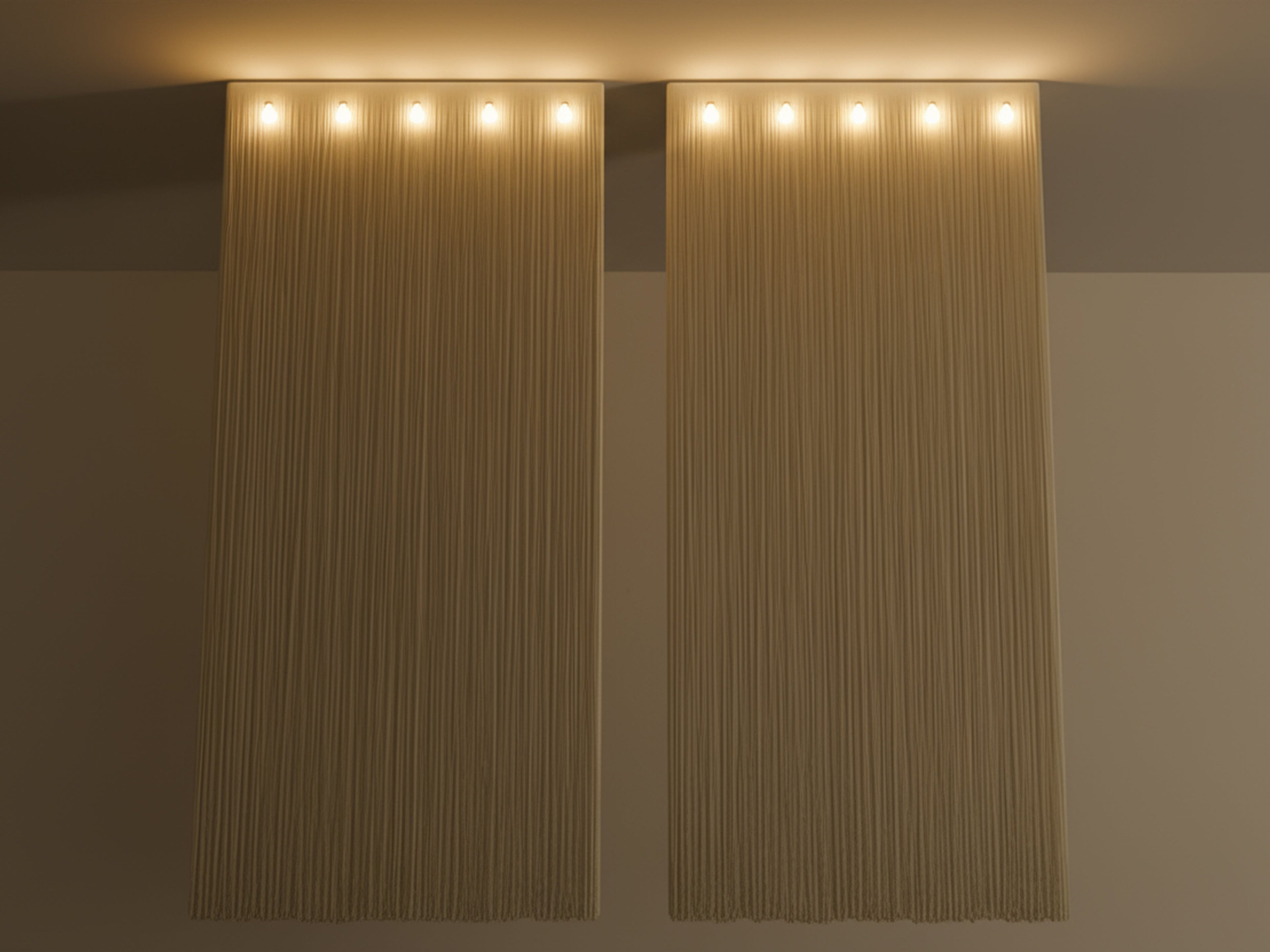 Pair of Mariyo Yagi Garbo chandeliers metal and nylon 1970s