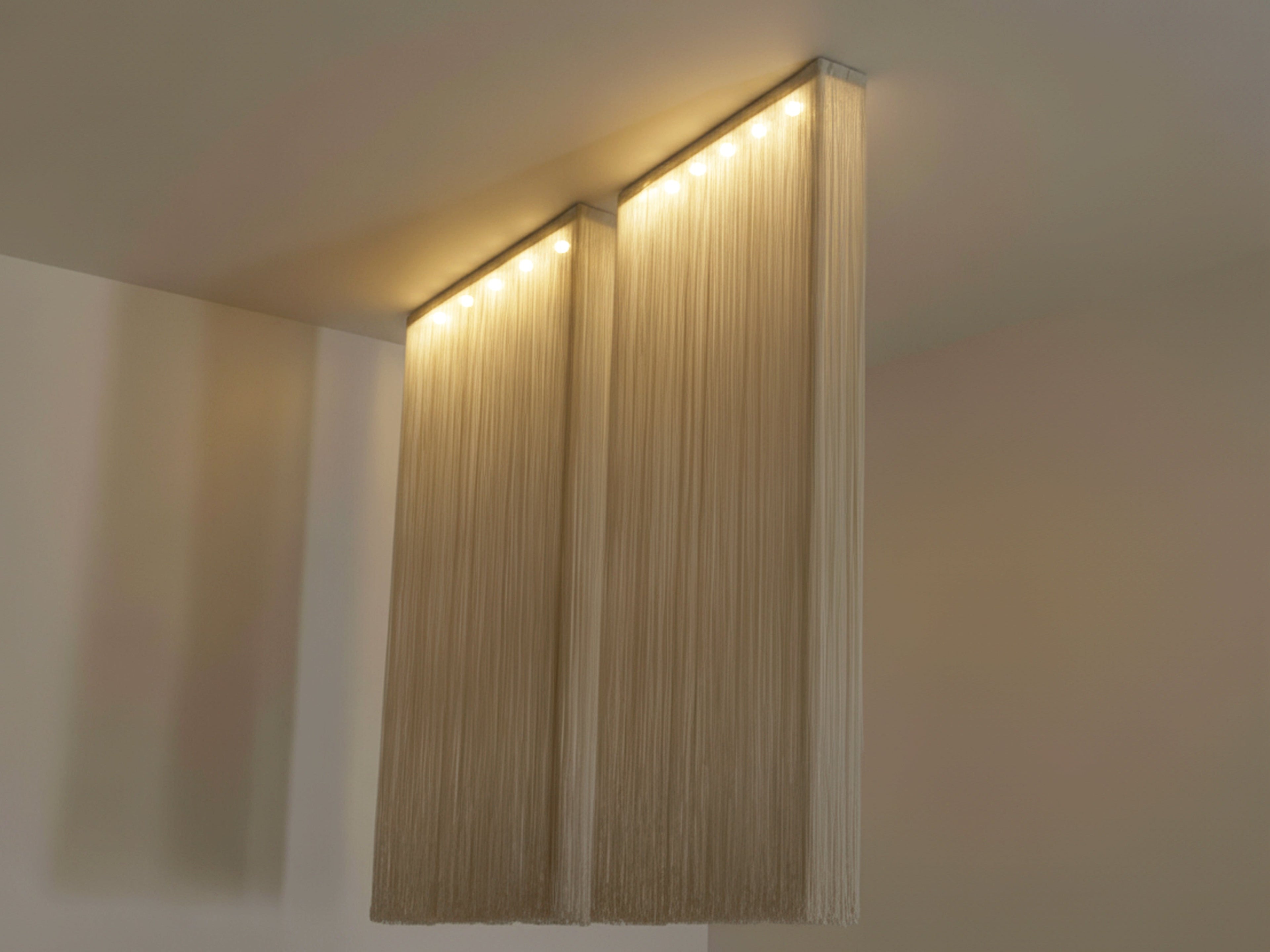 Pair of Mariyo Yagi Garbo chandeliers metal and nylon 1970s