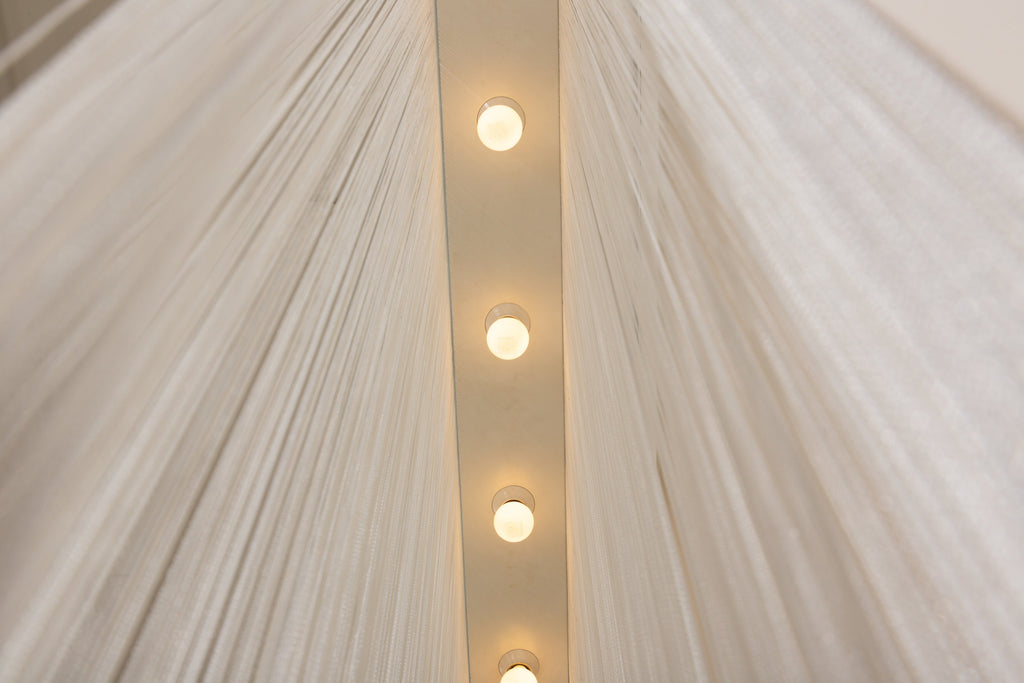Pair of Mariyo Yagi Garbo chandeliers metal and nylon 1970s