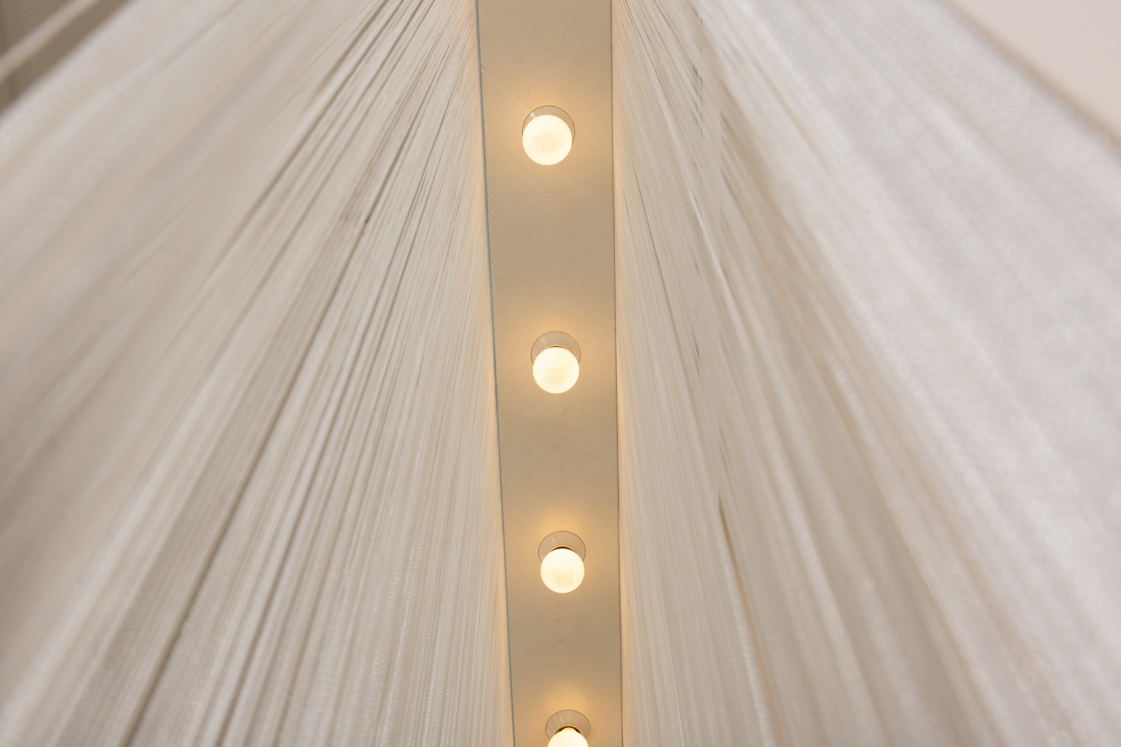 Pair of Mariyo Yagi Garbo chandeliers metal and nylon 1970s